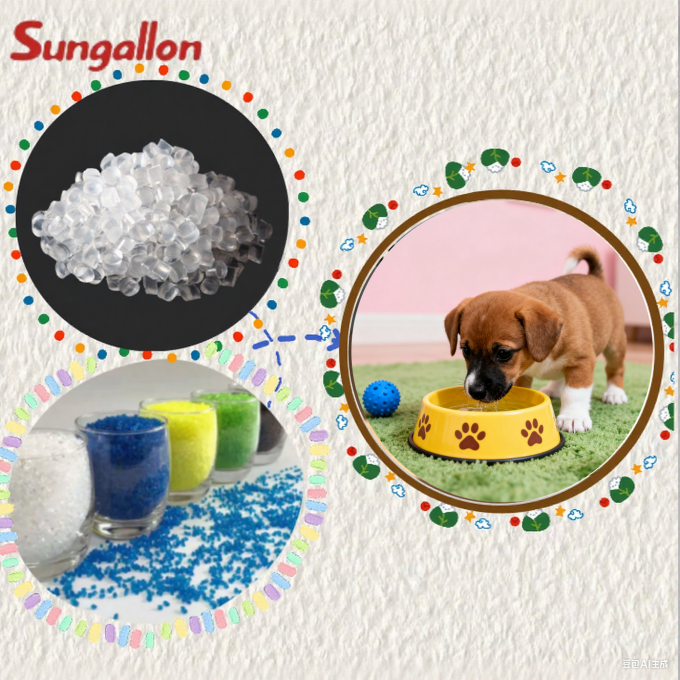 High Elasticity TPE Particles for Pet Water Bowls Easy Injection Molding with Slip-Proof Base 0